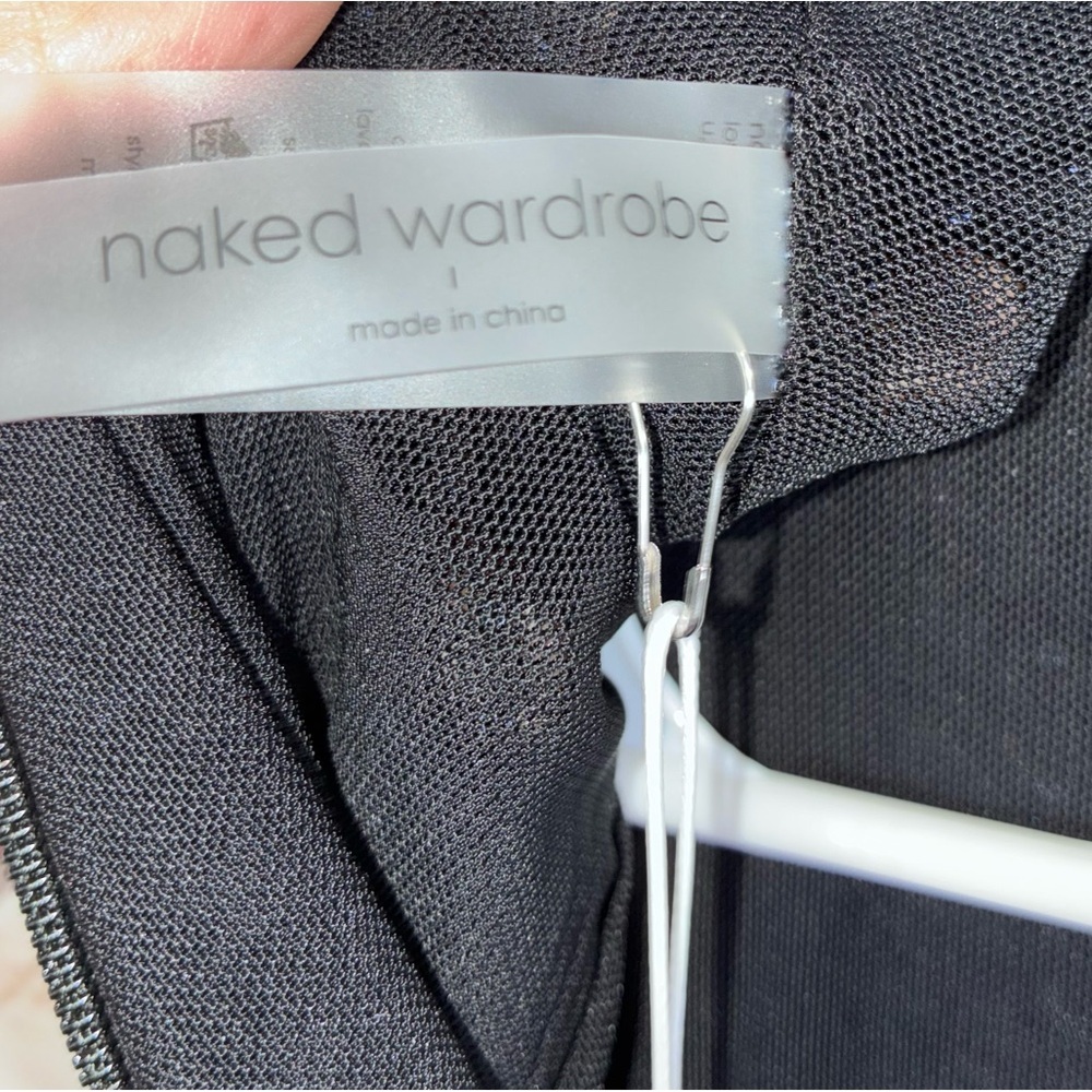 Naked Wardrobe Crystal Turtleneck Romper in Black Size Large NEW - Picture 9 of 10